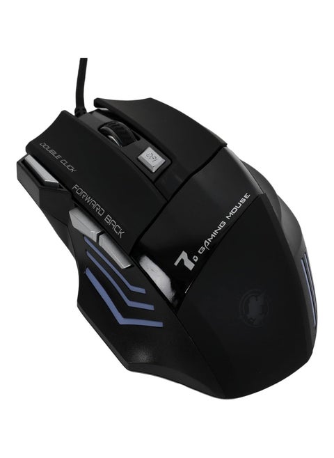 Wired Gaming Mouse – USB Interface – 3000 DPI – 7 Buttons – Multi-Color LED for Pro Gamers
