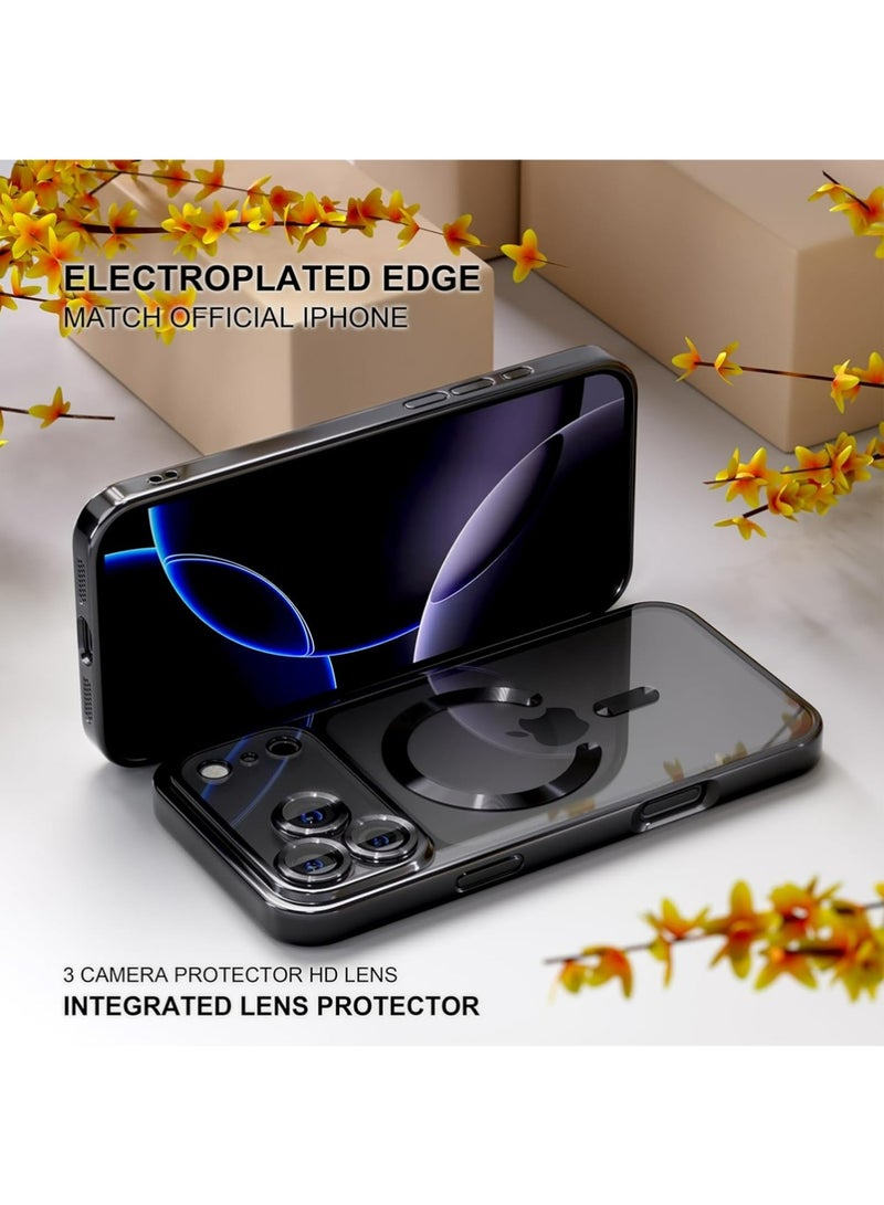 PULUZ Case for iPhone 17 Pro Max+screen protector with MagSafe [Never Yellowing] [Military Grade Drop Protection] Full Camera Lens Protector Plating Soft Clear Phone Case - Image 5