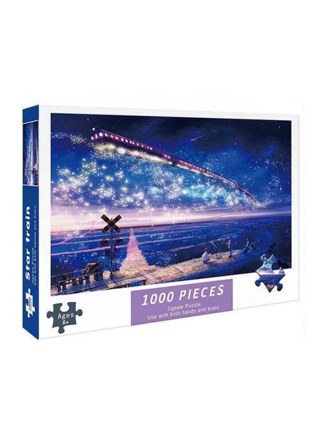 1000 قطعة من أحجية الورق 75*50 سم ألعاب تعليمية للكبار والأطفال تجميع أكشاك سوق ليلي جيل الشعر - Image 2