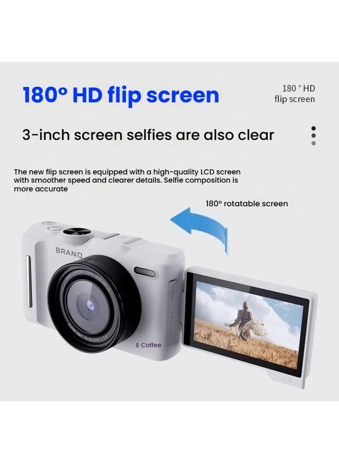 High-definition digital camera micro-single 4K high-definition video recording CCD rotating screen student party 4800w pixel selfie beauty camera - Image 3