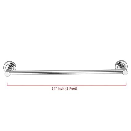 SUNDRY Adjustable 24 Inch Single Bath Towel Bar Rack for Bathroom Accessories SUS304 Stainless Steel Towel Holder, Wall Mount with Screws Hand Towel Bar Rod Hotel Style, Polished - Image 2