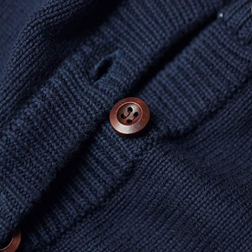 GLEAMING GRAIN Toddler Kids Knit Cardigan Sweaters Baby Boys Girls 100% Cotton Solid Color Basic Sweater Dark Blue 6T - Image 4