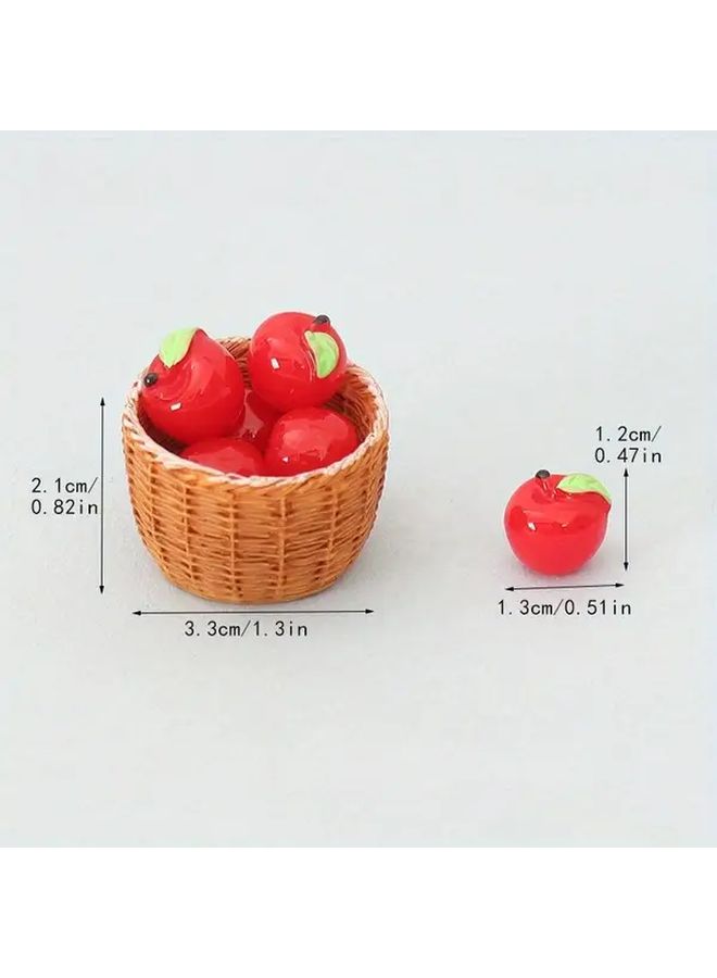 Miniature Bamboo Woven Fruit Basket Set With 5 Bananas For Dollhouse Kitchen - Image 2