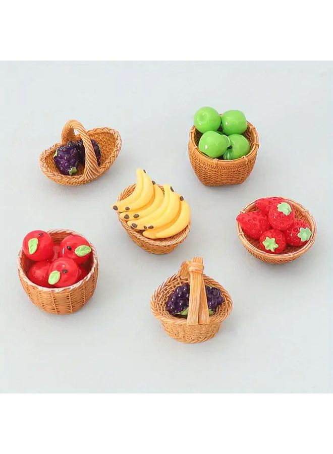 Miniature Bamboo Woven Fruit Basket Set With 5 Bananas For Dollhouse Kitchen - Image 5