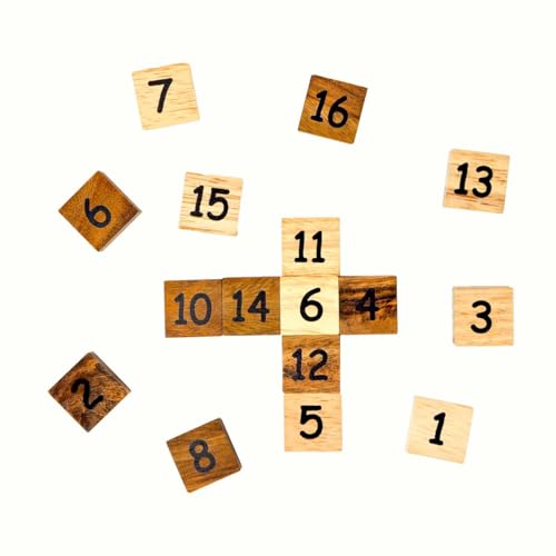 LOGICA GIOCHI ألغاز لوجيكا رقم 15+16 - 2 ألغاز في 1 - انزلاق خمسة عشر - لغز رياضي من الخشب الفاخر - صعوبة 2/6 متوسطة + 4/6 شديدة - Image 5