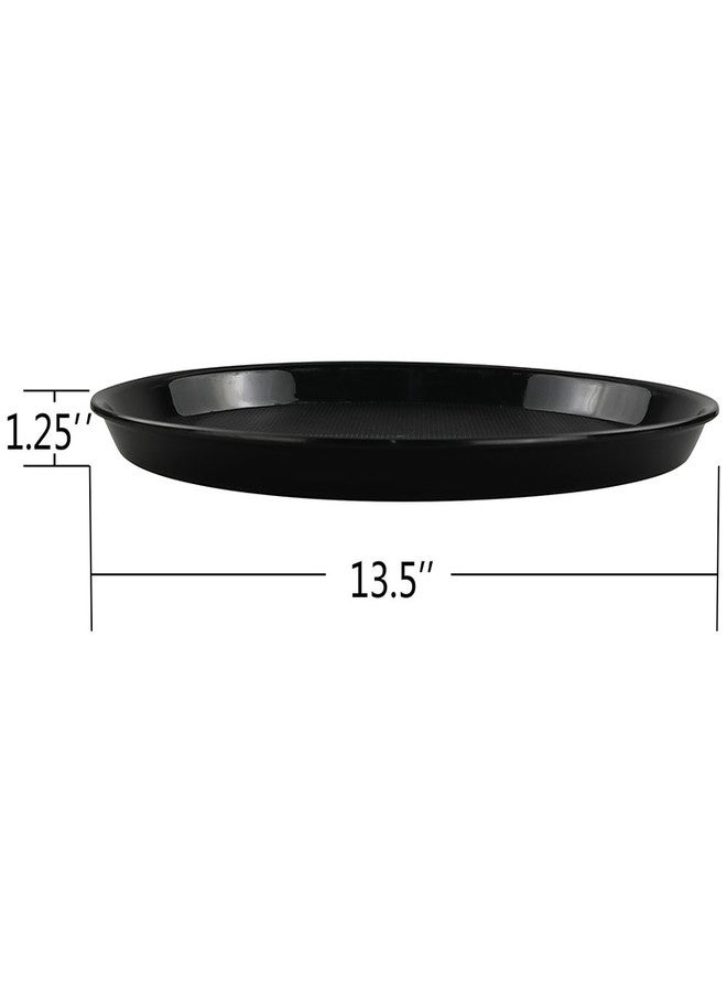 Wekioger Set of 3 Plastic Round Serving Tray, 13.5-Inch Fast Food Serving Trays, White, Black, Grey - Image 2