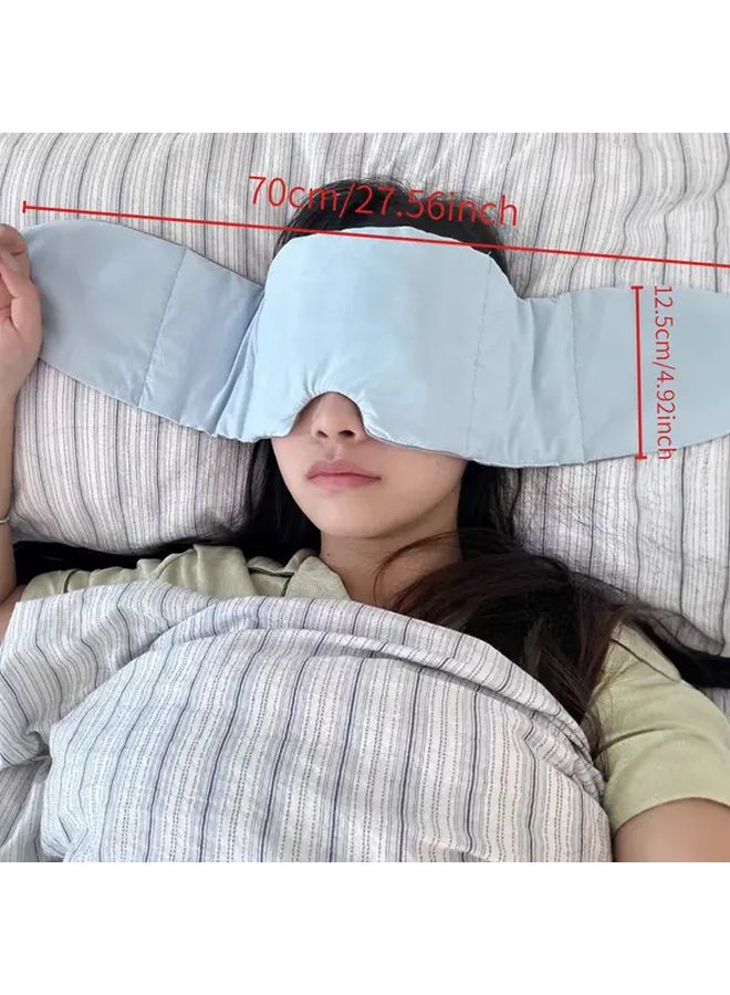 Gray Weighted Sleep Eye Mask Adjustable Strap Soft Plush For Side Back Stomach Sleepers - Image 4