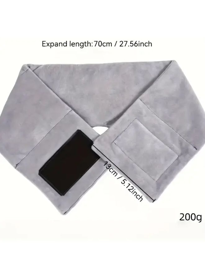 Gray Weighted Sleep Eye Mask Adjustable Strap Soft Plush For Side Back Stomach Sleepers - Image 5