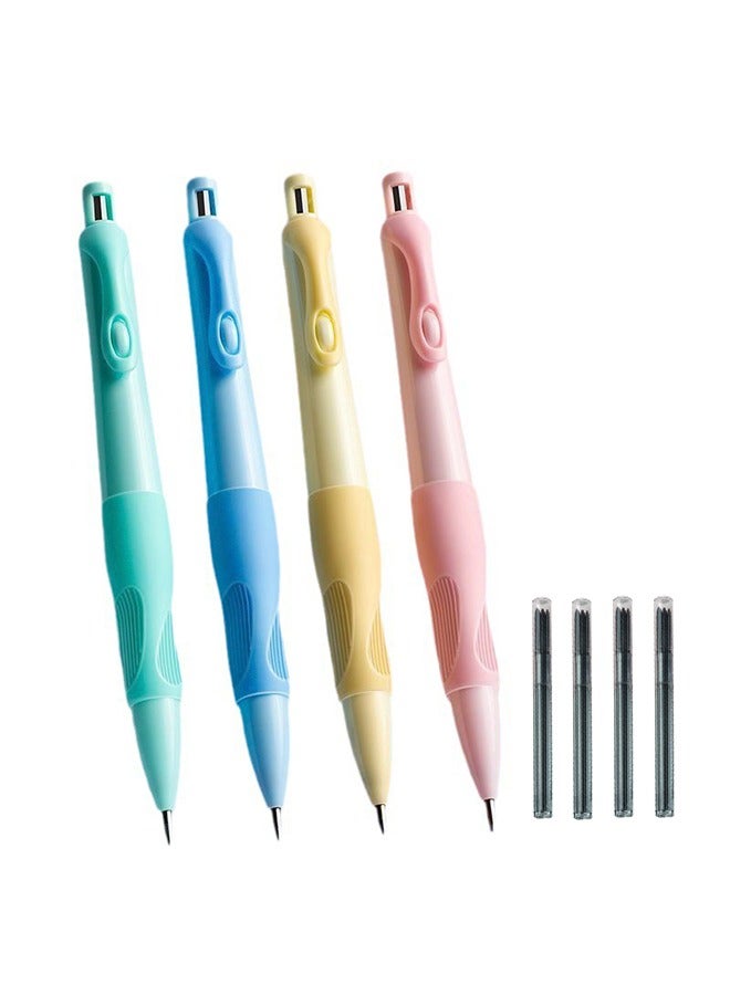 4Pcs Four Candies Color Mechanical Pencils in Case Creative Dolphin Shaped Pencil 2.0MM Pastel Mechanical Pencil Set with Refills Aesthetic School Supplies for Kids Writing Drawing - Image 1