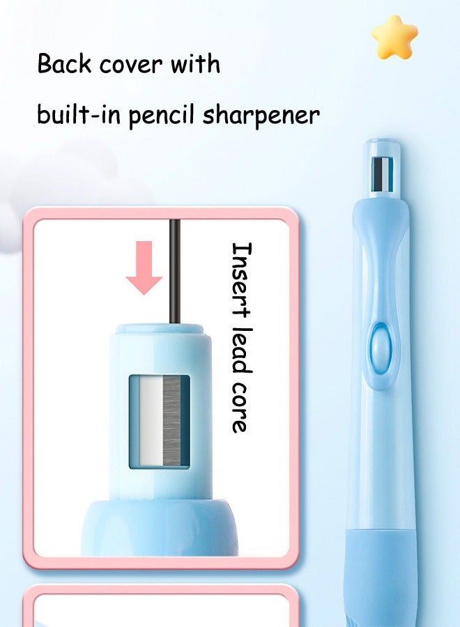 4Pcs Four Candies Color Mechanical Pencils in Case Creative Dolphin Shaped Pencil 2.0MM Pastel Mechanical Pencil Set with Refills Aesthetic School Supplies for Kids Writing Drawing - Image 4