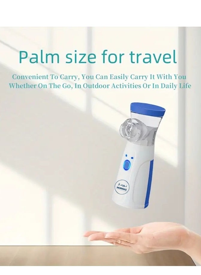 Normaz - Ultrasonic Inhaler Mesh Nebulizer Portable Steam Inhaler Atomizer Compact Machine for Adults and Kids Super Nebulise Quiet Handheld Ultrasonic Mesh with Auto-Cleaning Modes for Travel - Image 1