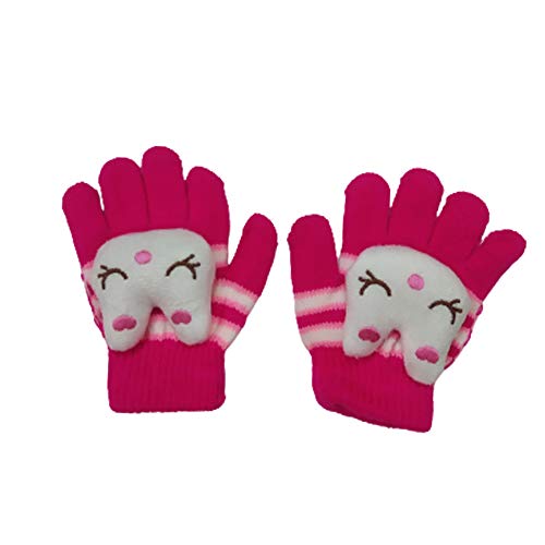 Krystle Cartoon Gloves for Kids,1-3 Years Old Children Boys Girls Winter Cute Cartoon Pattern Warm Knitted Gloves (Multicolor, Pack of 02) - Image 3