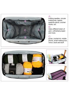 Coopay Yarn Bag Knitting Tote Bag, Portable Yarn Tote Organizer Sewing Basket For Crochet Hook Set, Knitting Needles, Crocheting Project, Skein And Sewing Supplies - No Accessories(Elegant Purple)  - Image 5