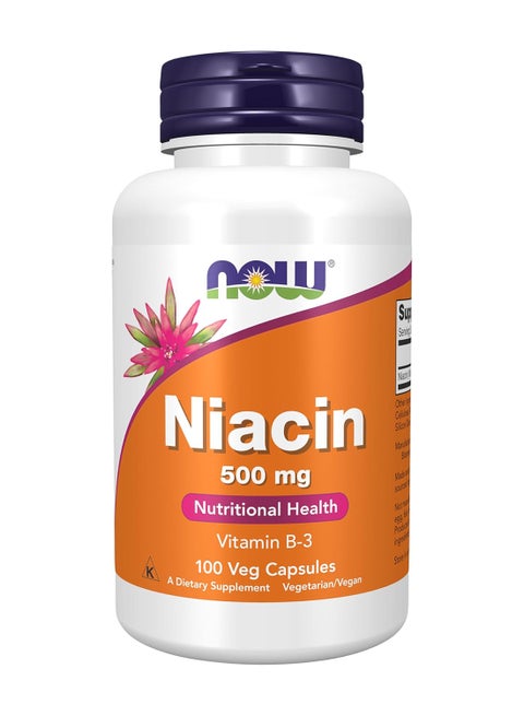 كبسولات نياسين - فيتامين B3 500 ملجم - 100 كبسولة