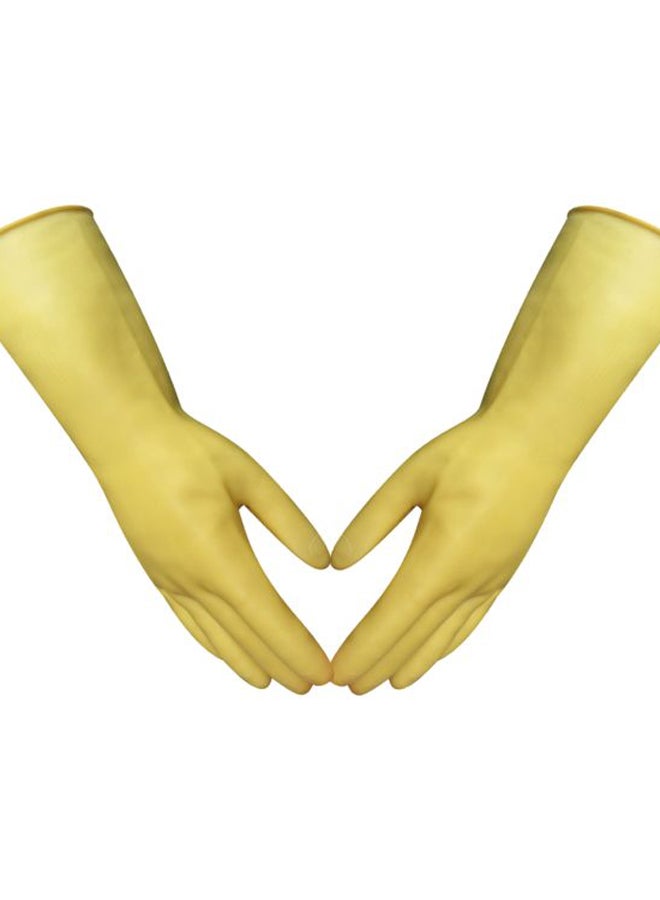 Pair Of Household Latex Cleaning Gloves Yellow XL - Image 2