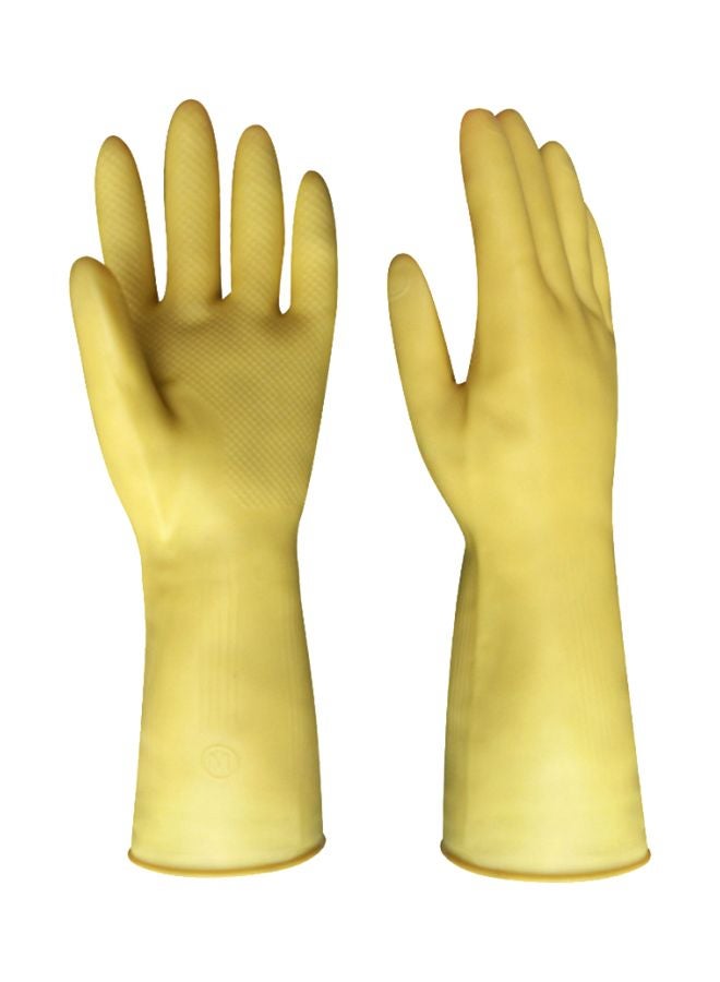 Pair Of Household Latex Cleaning Gloves Yellow XL - Image 1