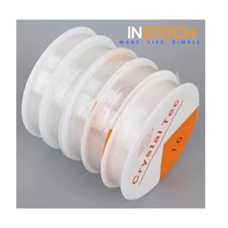 INSTITCH 0.7mm Braclet Elastic, Bracelet Wire, Jewellery Making, Strechy Cord Wire, Beading Wire, Bracelet String, Crystal Tec Beading- 10 Meter Roll (Clear) (2) - Image 3