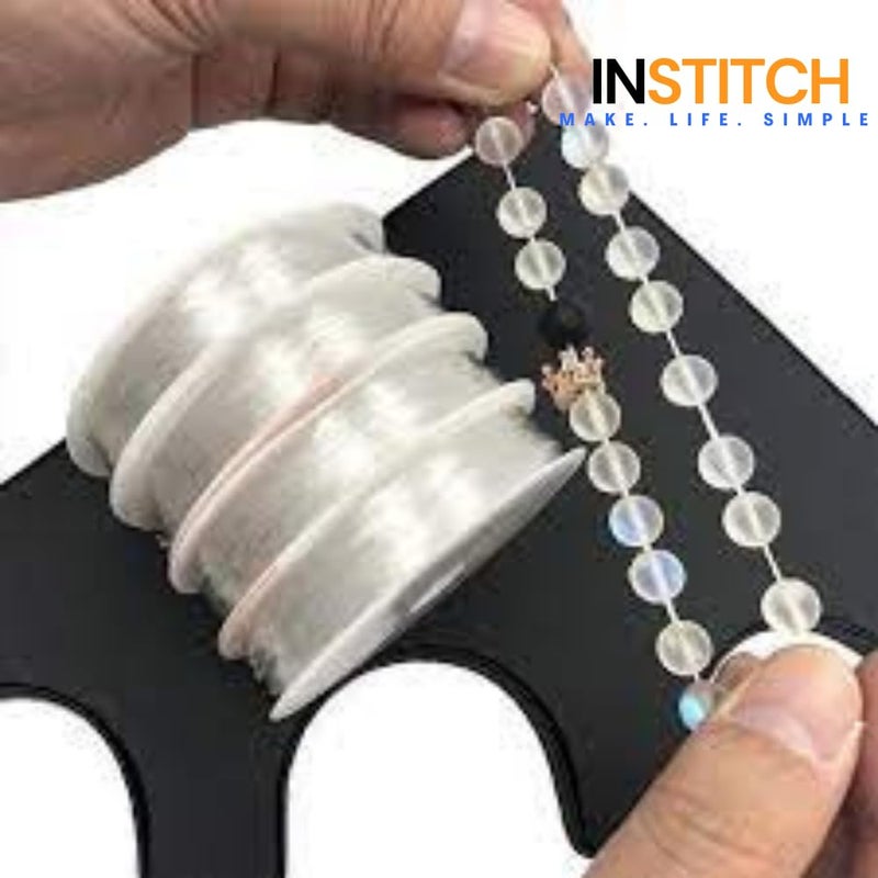 INSTITCH 0.7mm Braclet Elastic, Bracelet Wire, Jewellery Making, Strechy Cord Wire, Beading Wire, Bracelet String, Crystal Tec Beading- 10 Meter Roll (Clear) (2) - Image 2