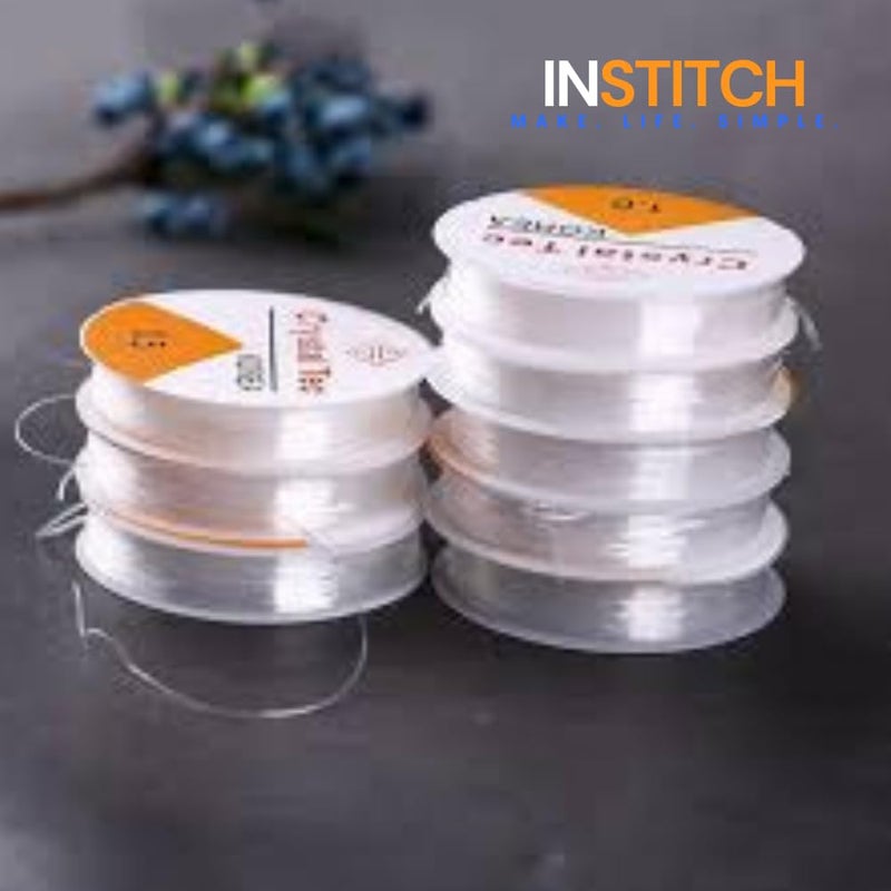 INSTITCH 0.7mm Braclet Elastic, Bracelet Wire, Jewellery Making, Strechy Cord Wire, Beading Wire, Bracelet String, Crystal Tec Beading- 10 Meter Roll (Clear) (2) - Image 4
