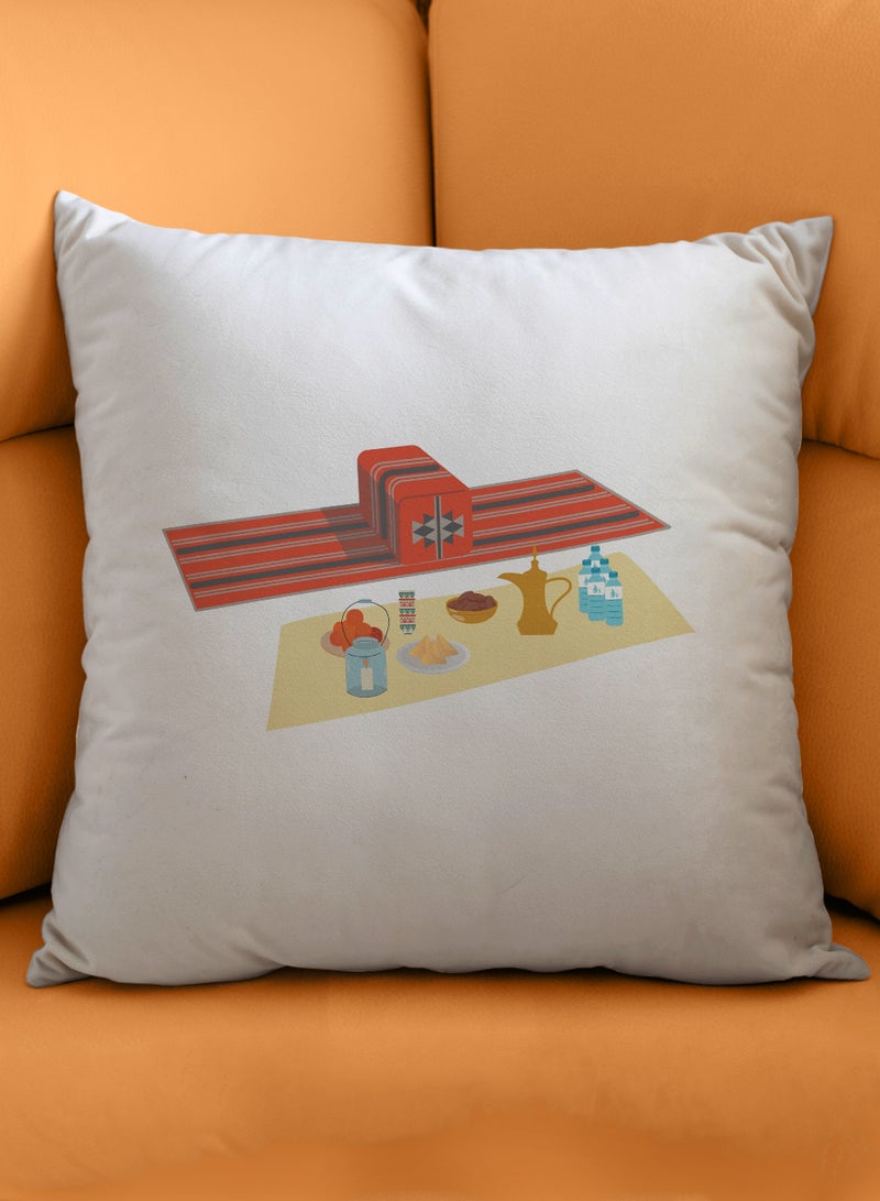 لوحة غطاء وسادة من البوليستر بتصميم إفطار رمضان بجلسة عربية - Image 1