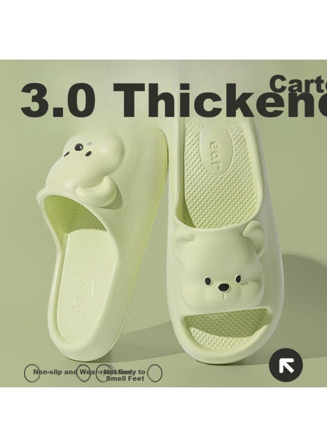 She enjoys Sheen Kids Cartoon Parent-child Slippers Indoor Bathroom Shower Slippers Tg330 Green 32-33 - Image 1