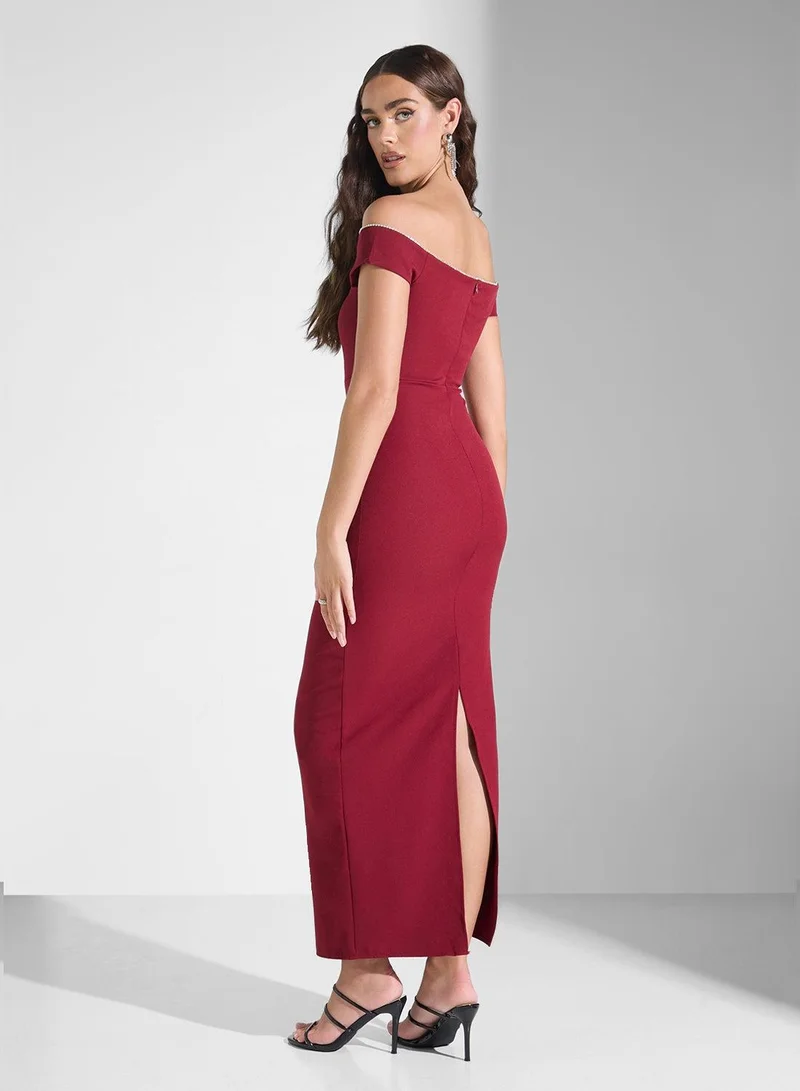 Ginger Boutique Off-Shoulder Column Dress
