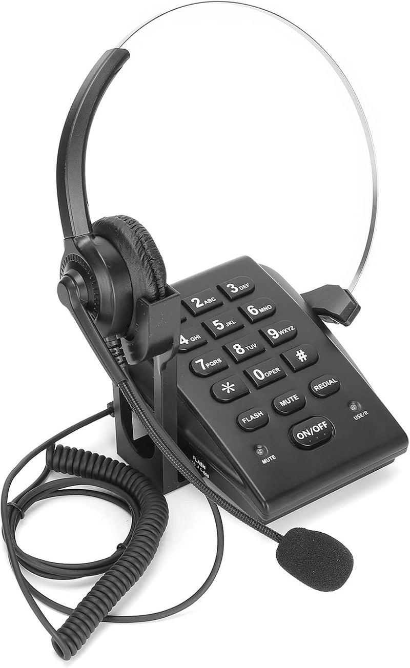 HT700 Omnidirectional Corded Telephone with Headset for Sound in The Call Center Office, Corded Telephone Set with Soft Ear Pads for 24/7 Use - Image 3