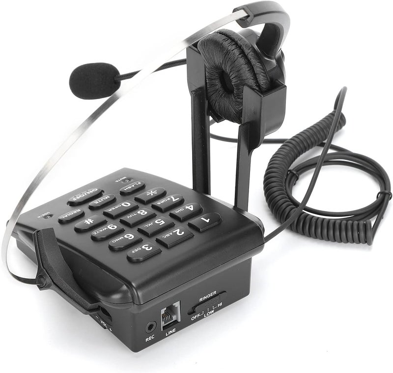 HT700 Omnidirectional Corded Telephone with Headset for Sound in The Call Center Office, Corded Telephone Set with Soft Ear Pads for 24/7 Use - Image 5