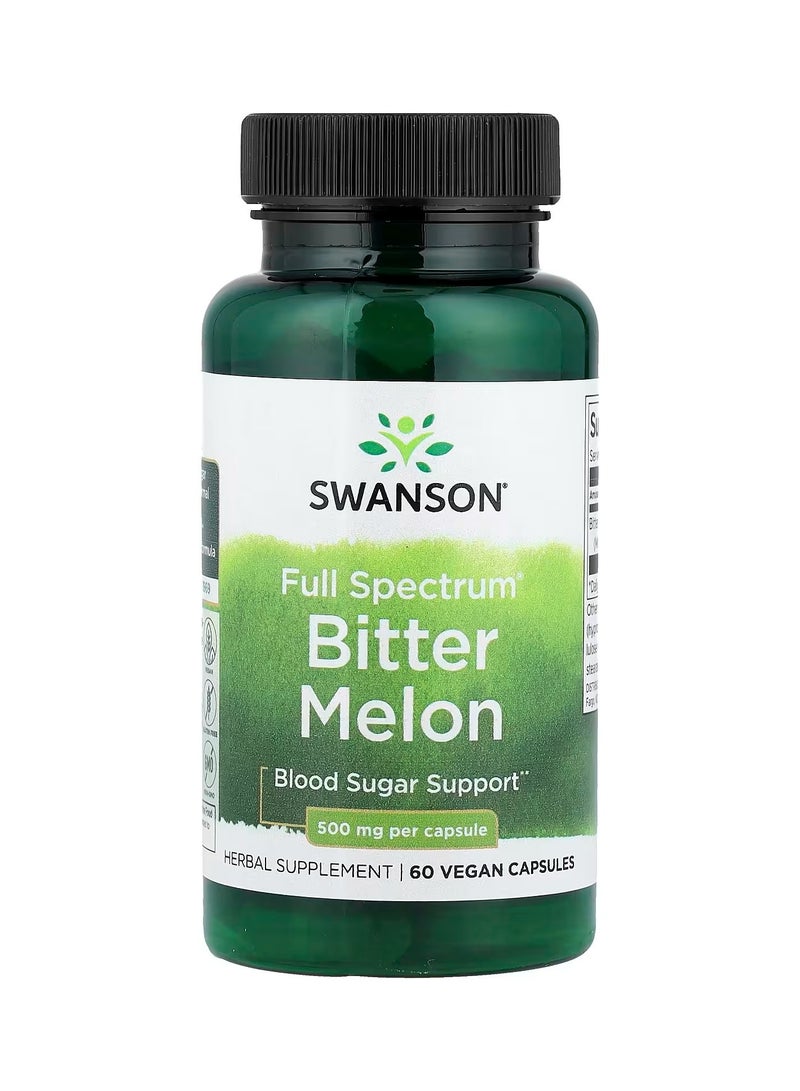 SWANSON Full Spectrum® Bitter Melon, 500 mg, 60 Vegan CapsulesFull Spectrum Bitter Melon, 500 Mg, 60 Capsules - Image 1