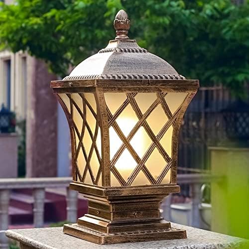 CITRA Cross Design Pillar Light Antique Gate Lamp E27 Lantern Post E27 (Color : Bronze) - Image 4