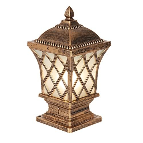 CITRA Cross Design Pillar Light Antique Gate Lamp E27 Lantern Post E27 (Color : Bronze) - Image 2