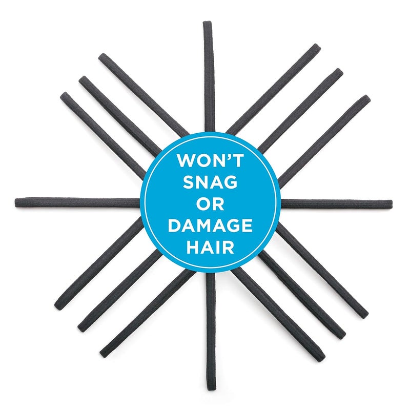 GOODY Womens Ouchless Thin Hair Flat Narrow Headwrap Black 6 Count Pack of 2 - Image 3