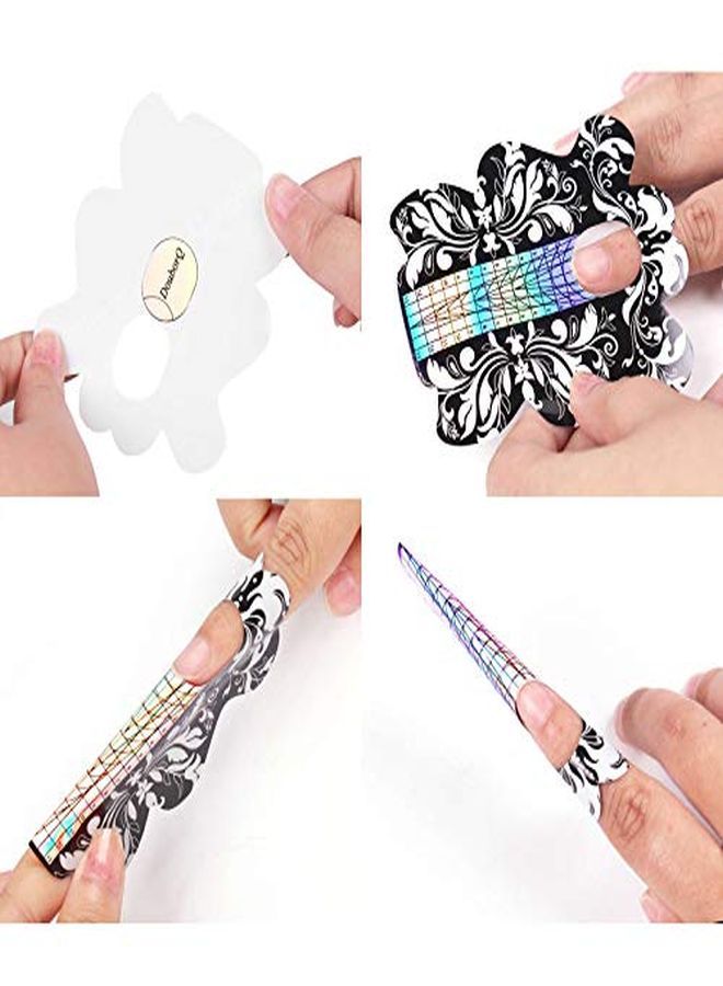 DOUBORQ 500Pcs Acrylic Nail Forms,Nail Extension Tips,Nail Forms For Acrylic Nails, Acrylic Nail/Uv Gel Nail Forms Guide Stickers Nail Art Equipment For Salon (Nail Forms Set) - Image 3