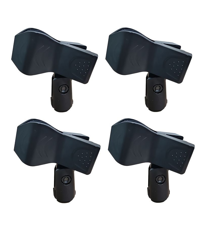 Rotatable Clip Set for Wired and Wireless Microphones 4Pcs Black - Image 1