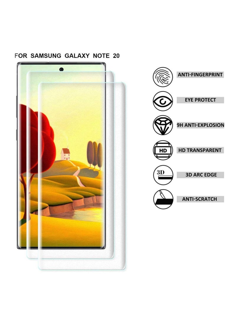 DUSALA Samsung Note 20 Screen Protector UV Screen Protector 2 UV Lamp Clear Curved Edge Tempered Glass for Galaxy Note 20 5G - Image 2