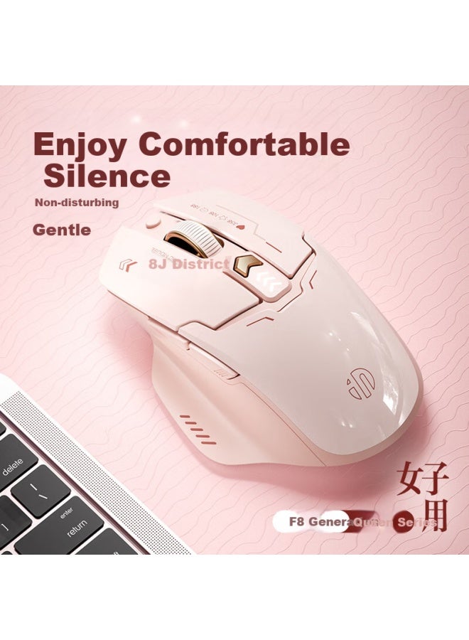 Inphic F8 2nd Generation Wireless Rechargeable Mouse Office Mouse Silent Mouse Battery Indicator Computer Notebook 2.4g Universal Portable Milk Tea Color - Image 3