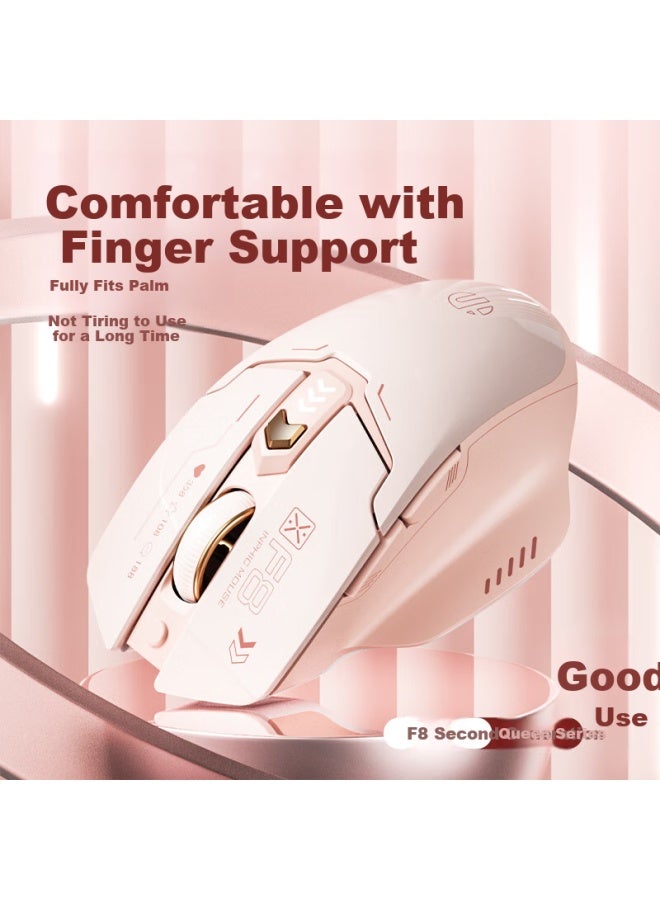 Inphic F8 2nd Generation Wireless Rechargeable Mouse Office Mouse Silent Mouse Battery Indicator Computer Notebook 2.4g Universal Portable Milk Tea Color - Image 4