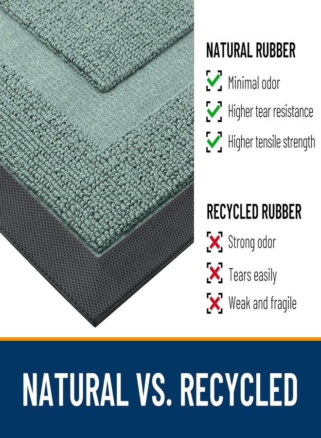 OLANLY Front Door Mat Indoor Outdoor Entrance, Waterproof All-Season, All-Weather Doormat, Sturdy Natural Rubber, Low Profile, Easy Clean Patio Porch Entryway Mat, 59x23, Grayish Green - Image 4