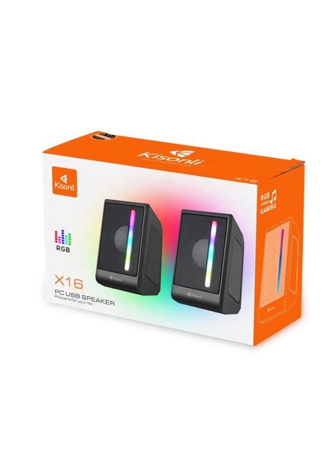 Kisonli X16 Mini USB 2.0 Speaker Portable Computer Speaker Speaker for Desktop Laptop PC - Image 5