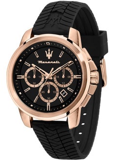 Maserati Maserati R8871621012 Men's Successo  Black Silicone Quartz Fashion Watch  - Image 1