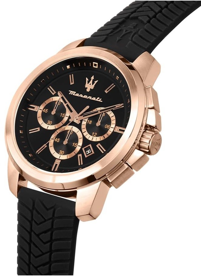 Maserati Maserati R8871621012 Men's Successo  Black Silicone Quartz Fashion Watch  - Image 4