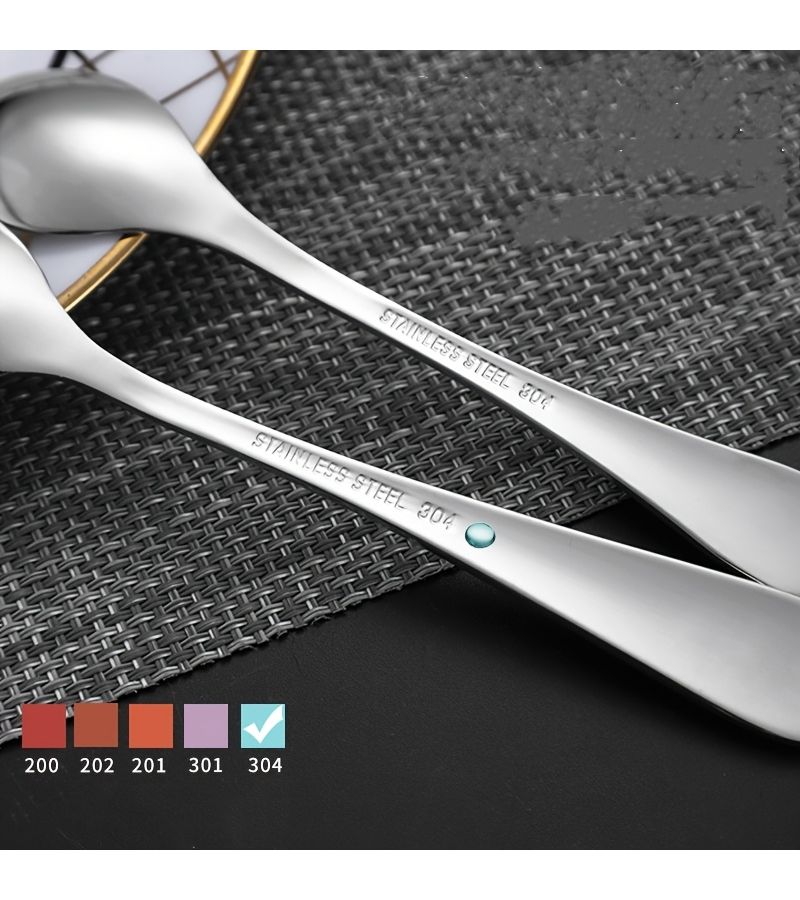 304 Stainless Steel Cartoon Bear Tableware Spoon Fork 4pcs Kids Creative Cute Flatware Set - Image 2