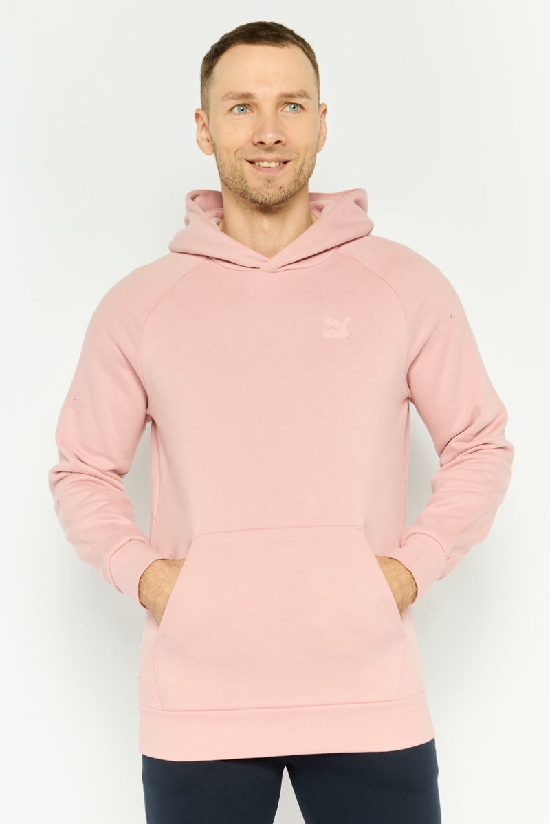 PUMA هودي رياضي للرجال بأكمام طويلة مناسب في الهواء الطلق، وردي - Image 1