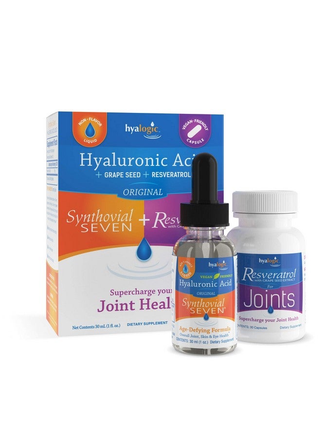 Hyalogic Synthovial Seven Hyaluronic Acid Liquid & Resveratrol Capsules Ha Joint Support Vegan 1 Oz - Image 1