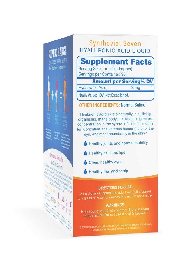 Hyalogic Synthovial Seven Hyaluronic Acid Liquid & Resveratrol Capsules Ha Joint Support Vegan 1 Oz - Image 5