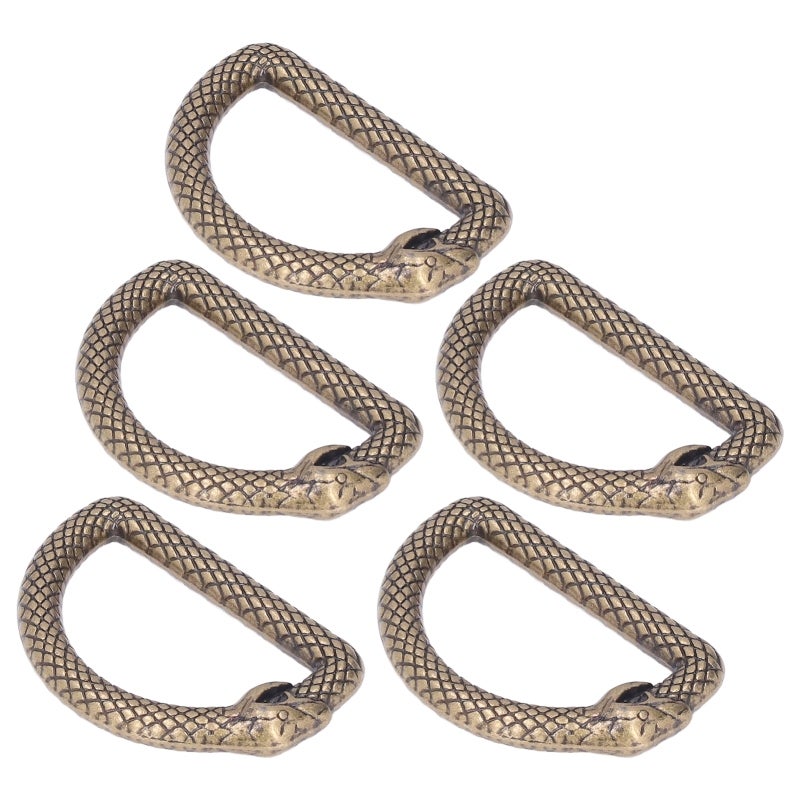 Bronze-colored Zinc Alloy D Rings: 5 Pieces Sturdy Durable Metal D Rings - Easy Assembly Multifunctional D Rings for Belts, Backpacks, Handbags and Dog Collars - Image 5