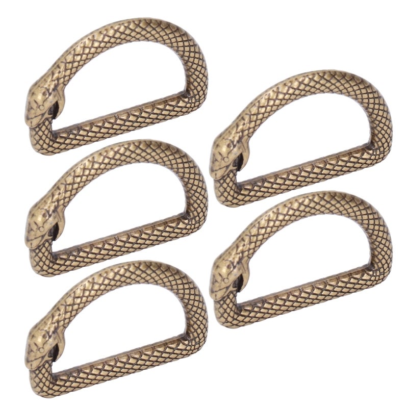 Bronze-colored Zinc Alloy D Rings: 5 Pieces Sturdy Durable Metal D Rings - Easy Assembly Multifunctional D Rings for Belts, Backpacks, Handbags and Dog Collars - Image 2