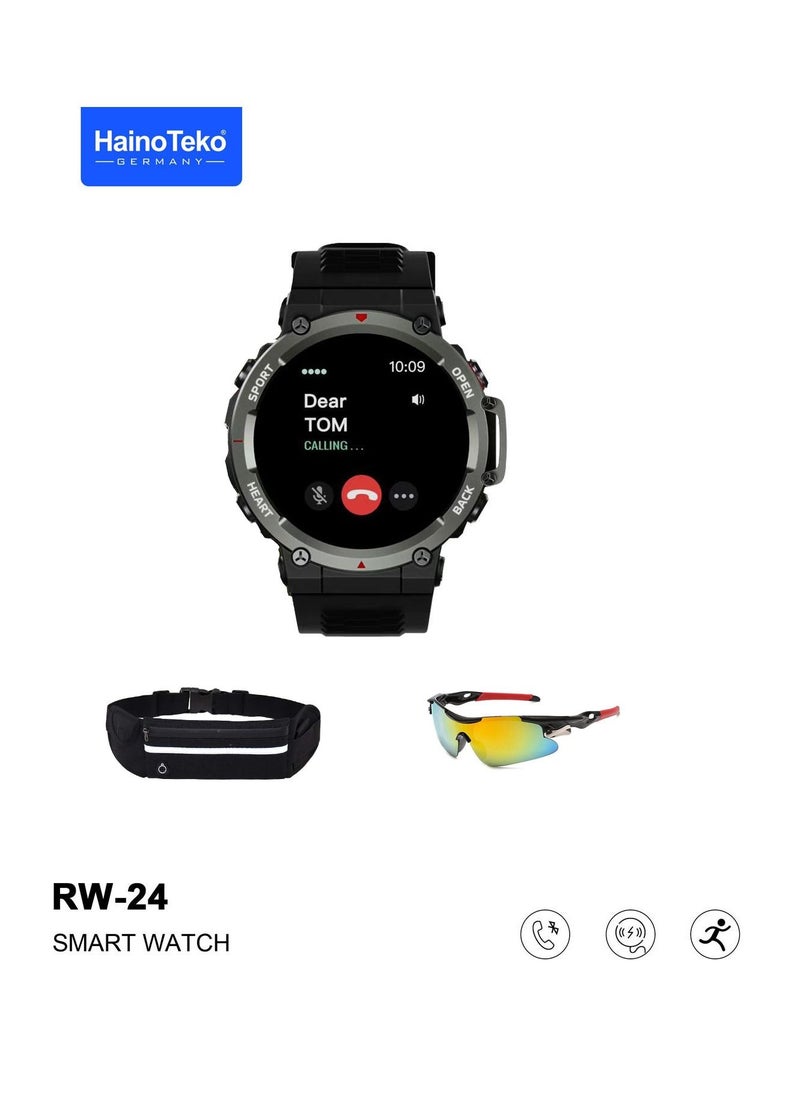 Haino Teko - Haino Teko Germany RW24 Sport Smart Watch with Waist Pack and Sports Sunglasses Combo Box - Image 1