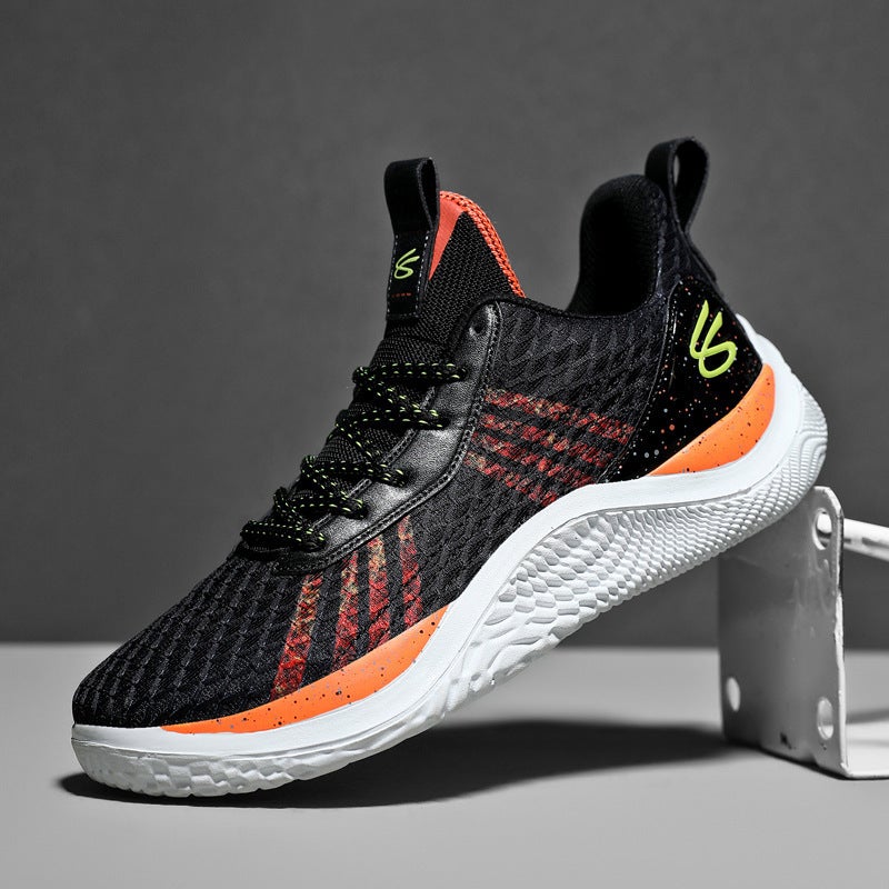 Basketball shoes mens shoes autumn mesh breathable actual combat non-slip wear-resistant sneakers for big children students training sneaker 8120 2205 black red