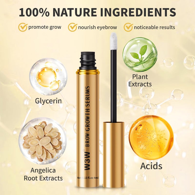 W3W 4ml Eyebrow Serum for Natural Brow Looks Brow Serum for ThickerFuller Eyebrow NoIrritating - Image 3